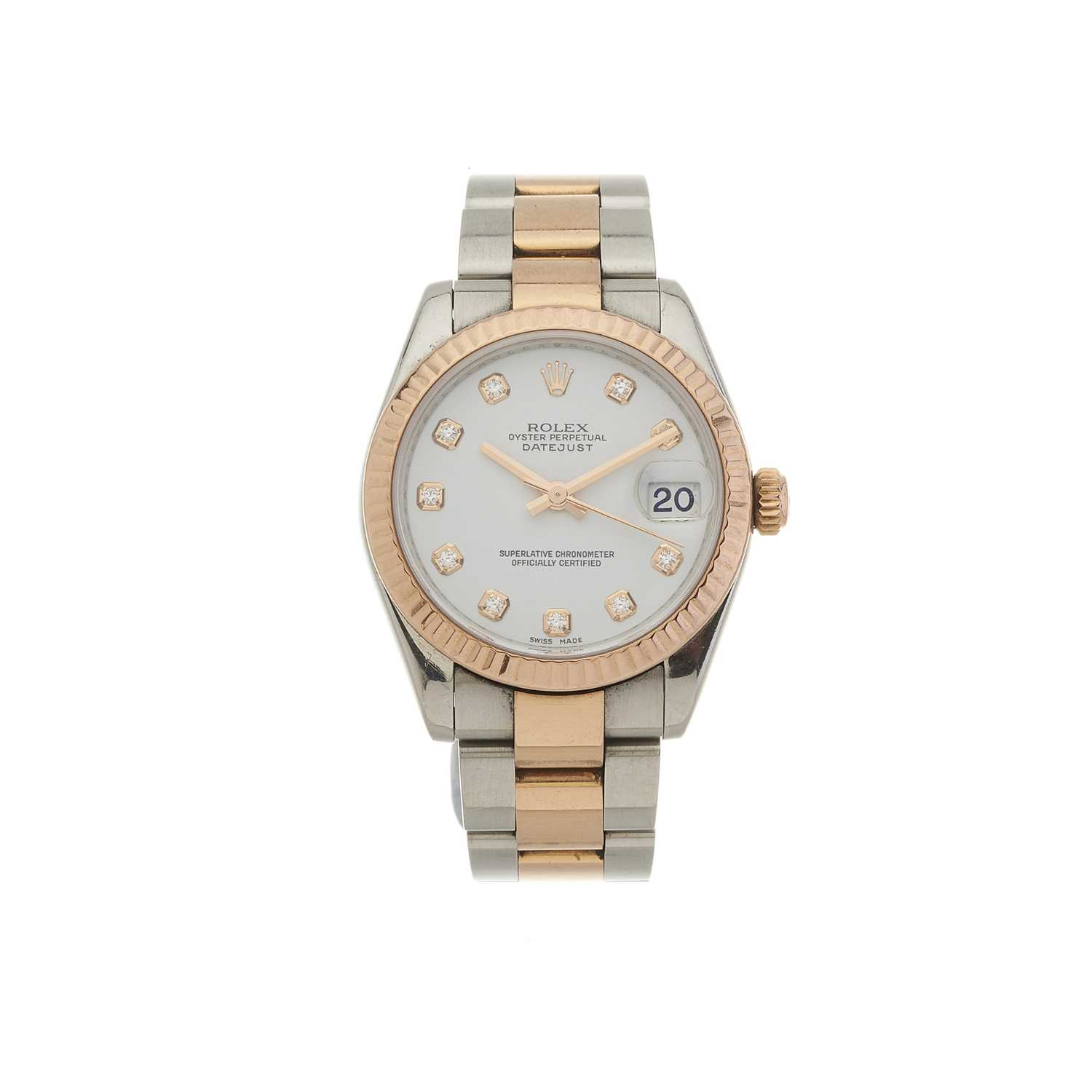 Lot 273 - Rolex, a diamond Oyster Perpetual Datejust 31 bracelet watch