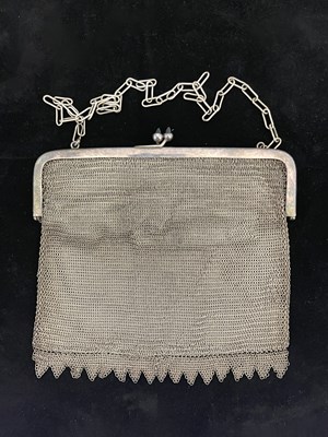 Lot 475 - A twentieth-century silver-coloured metal mesh...