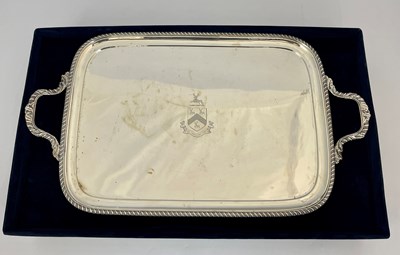 Lot 36 - A George V silver tray, modelled in the...