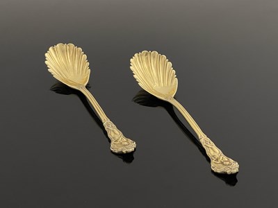 Lot 76 - A pair of Victorian silver gilt fruit serving...