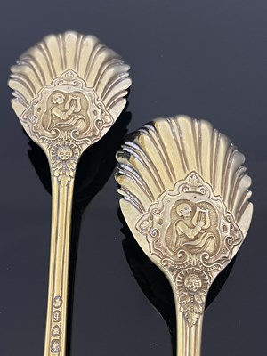Lot 76 - A pair of Victorian silver gilt fruit serving...