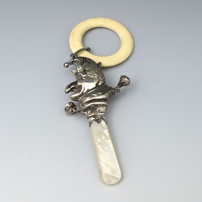 Lot 26 - An Elizabeth II novelty silver baby's teething...