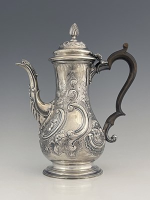 Lot 73 - An early George III silver coffee pot, of...