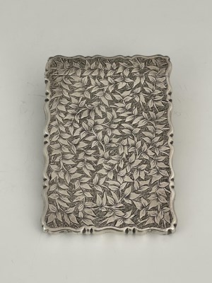 Lot 78 - A Victorian silver card case, of shaped...