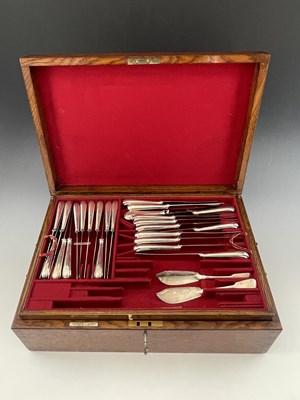 Lot 29 - An extensive part canteen of silver flatware,...