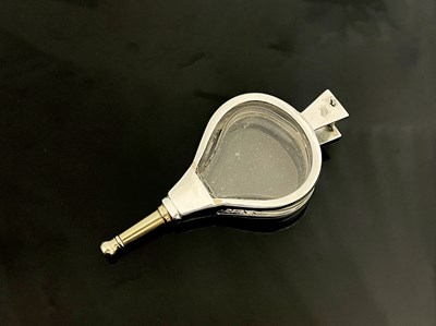 Lot 133 - A Victorian novelty white metal mounted glass...