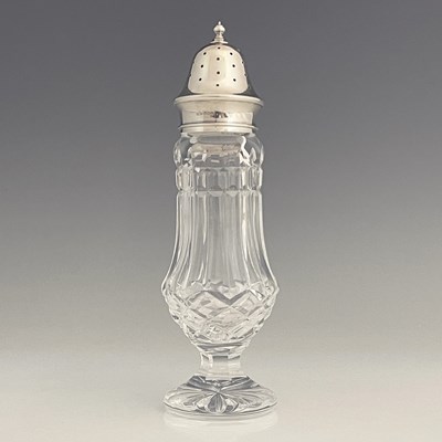 Lot 106 - A twentieth-century glass and silver topped...