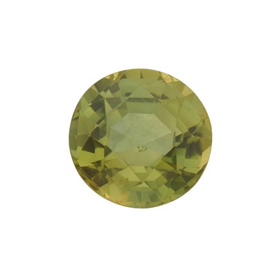 Lot 384 - A circular-shape natural green sapphire,...