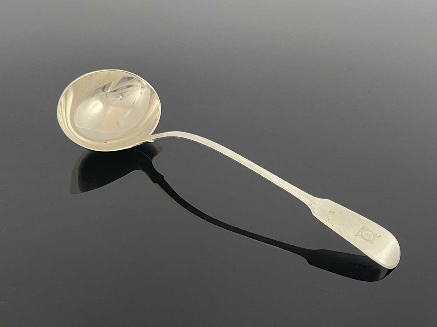 Lot 38 - A George IV silver soup ladle, Charles Eley,...