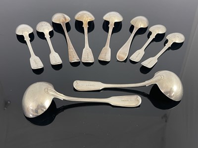 Lot 39 - George III and later silver flatware,...