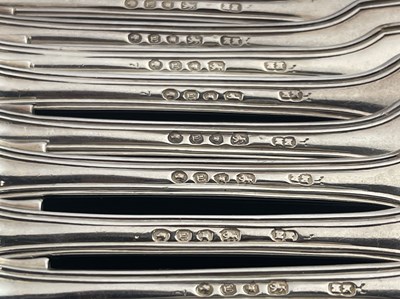 Lot 40 - A part canteen of Victorian silver flatware,...