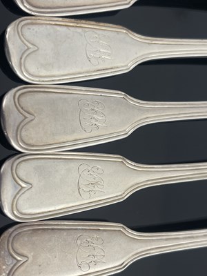 Lot 40 - A part canteen of Victorian silver flatware,...