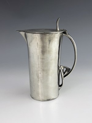 Lot 132 - Archibald Knox for Liberty and Co., a Tudric Arts and Crafts pewter lidded jug