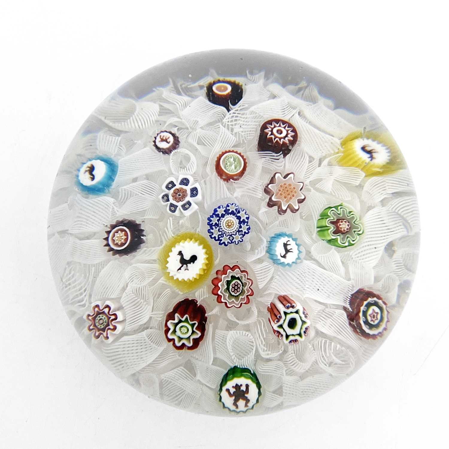 Lot 513 - Baccarat, a Gridel spaced millefiori glass...