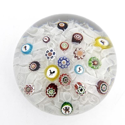 Lot 513 - Baccarat, a Gridel spaced millefiori glass...
