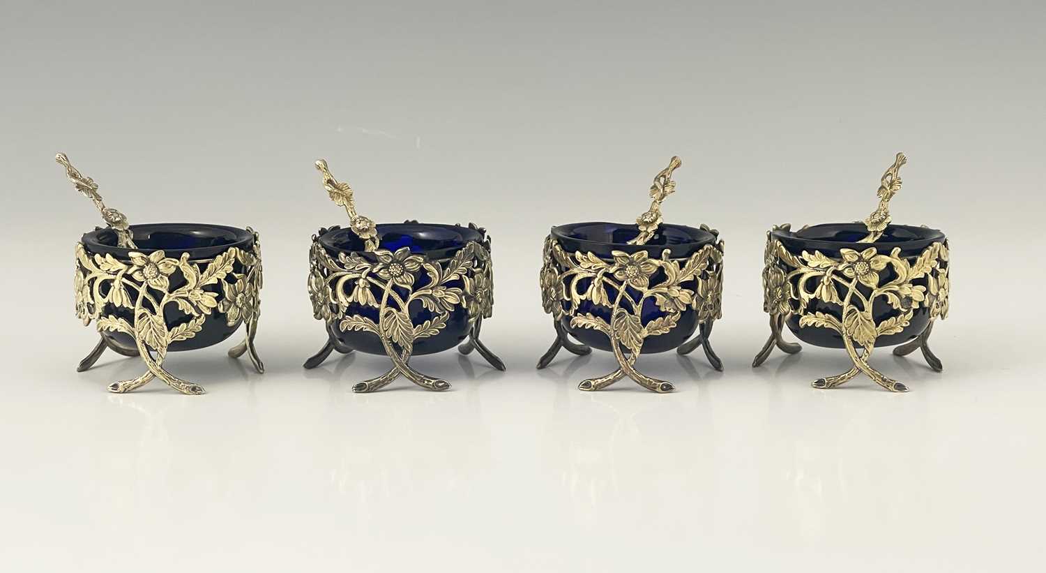 Lot 51 - A matched set of four Victorian silver gilt...