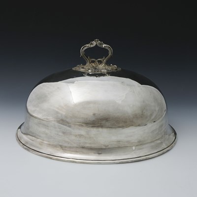 Lot 50 - A large Edwardian oval plated domed dish cover,...