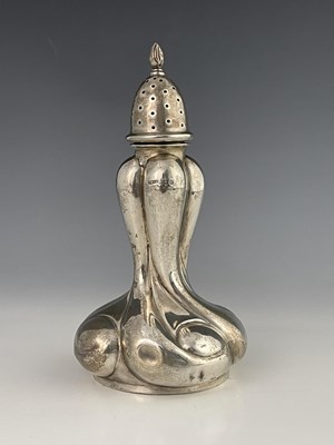 Lot 120 - An Arts and Crafts silver sugar caster,...