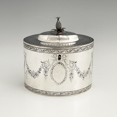 Lot 59 - A George III silver Neoclassical tea caddy, of...