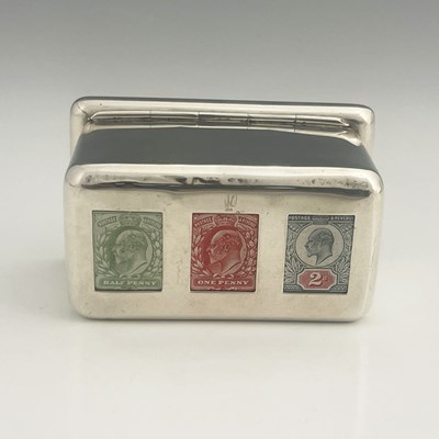 Lot 60 - An Edwardian silver triple stamp box, of...
