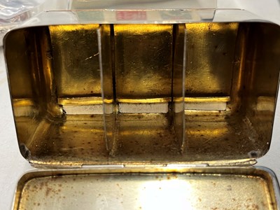 Lot 60 - An Edwardian silver triple stamp box, of...