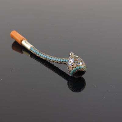 Lot 7 - A Russian silver gilt cloisonne enamel small...