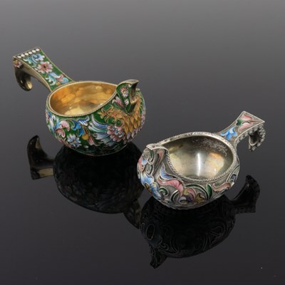 Lot 24 - A Russian silver gilt and cloisonne enamel...