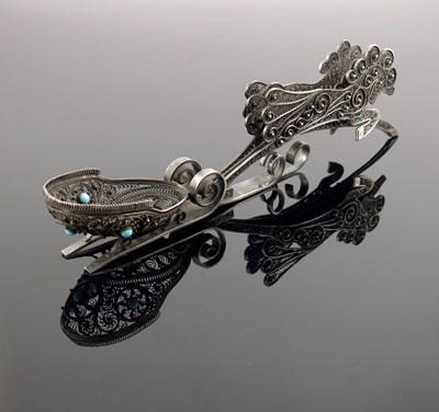 Lot 25 - A Russian silver cloisonne enamel spoon, the...