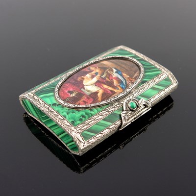 Lot 34 - A Continental silver enamel snuff box, the...