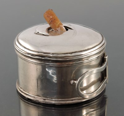 Lot 61 - A George III silver Bougie box or wax jack, IP,...
