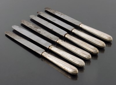 Lot 67 - A set of six George III silver dinner knives,...