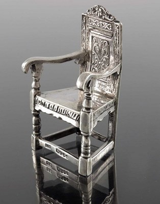 Lot 68 - A Victorian silver miniature chair, John Smith,...