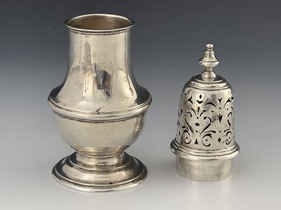Lot 57 - A George V silver sugar caster, Charles and...