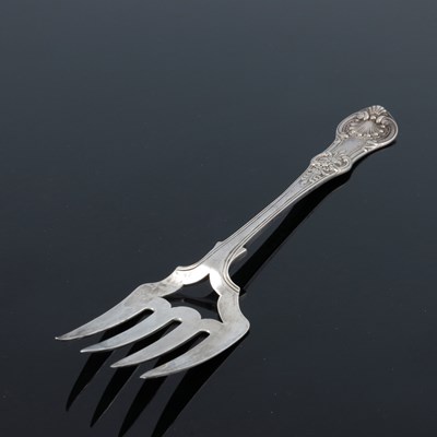 Lot 78 - A Victorian silver serving fork, George Adams,...