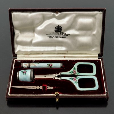 Lot 92 - Asprey & Co, London, a cased silver and...