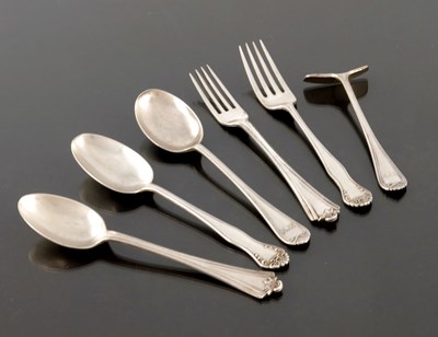 Lot 145 - Three pairs of George V silver Christening...