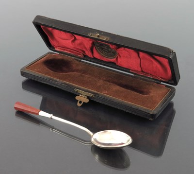 Lot 147 - A Victorian silver and hardstone spoon,...