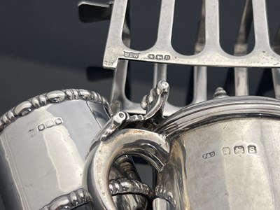 Lot 58 - A George V silver mustard pot, Fattorini and...