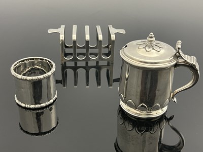 Lot 58 - A George V silver mustard pot, Fattorini and...