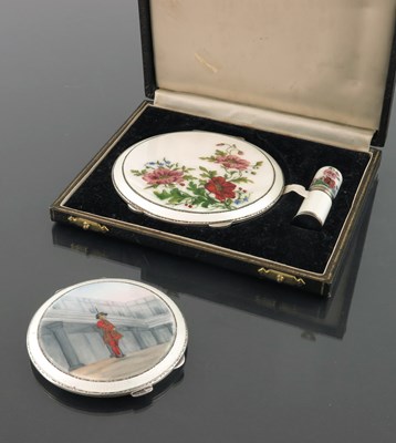Lot 208 - An Elizabeth II silver powder compact with...