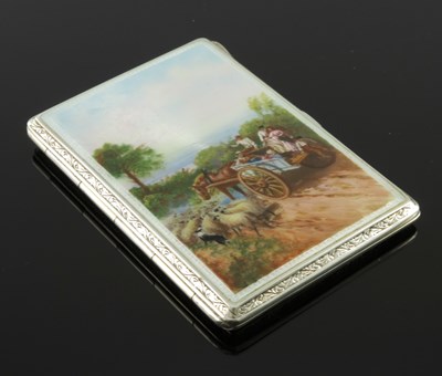 Lot 220 - A George V silver cigarette case, the cover...