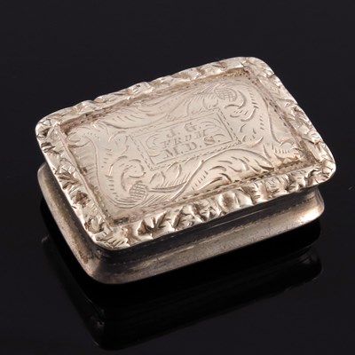 Lot 235 - A Victorian silver vinaigrette, Nathaniel...