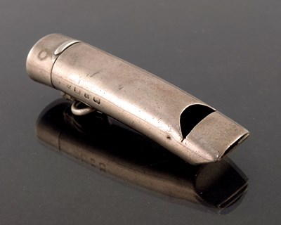 Lot 239 - A Victorian silver combination vesta whistle,...