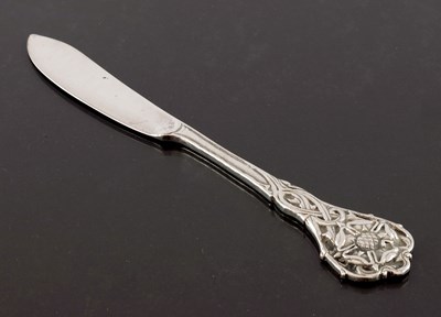 Lot 274 - Omar Ramsden, an Arts and Crafts silver butter...