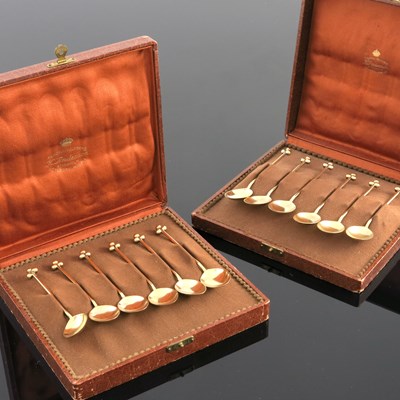 Lot 286 - A set of twelve Swedish Art Deco silver gilt...