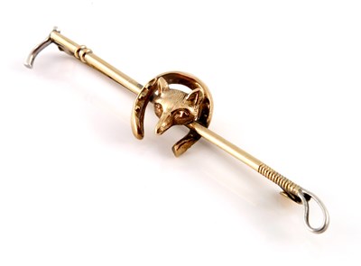 Lot 302 - A mid 20th century 9ct gold and silver, fox...