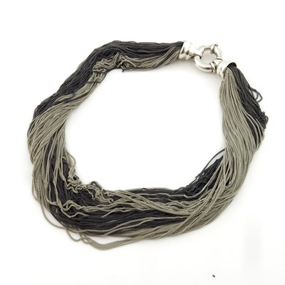 Lot 317 - An Italian silver chain necklace, of bi-colour...