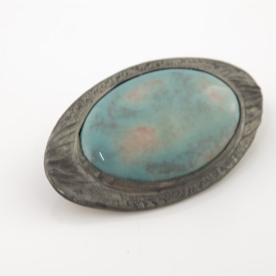 Lot 326 - Ruskin, an Arts and Crafts pewter mounted...