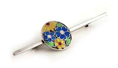 Lot 328 - An Arts and Crafts silver and enamel bar...