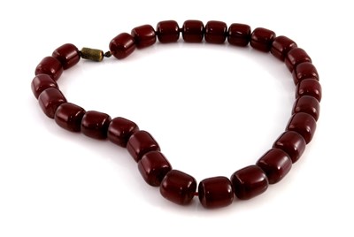 Lot 329 - A bakelite bead single-strand necklace, with...